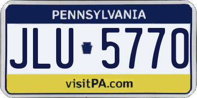 PA license plate JLU5770