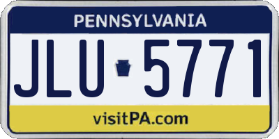 PA license plate JLU5771