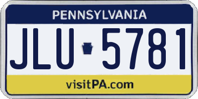 PA license plate JLU5781