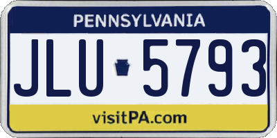 PA license plate JLU5793