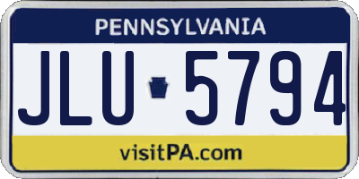 PA license plate JLU5794