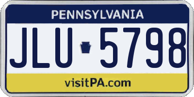 PA license plate JLU5798