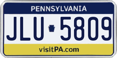 PA license plate JLU5809