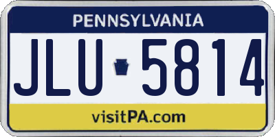 PA license plate JLU5814