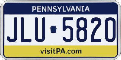 PA license plate JLU5820