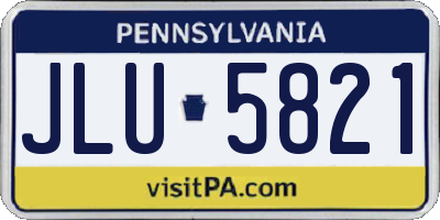 PA license plate JLU5821
