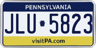 PA license plate JLU5823
