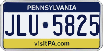 PA license plate JLU5825