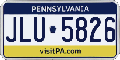 PA license plate JLU5826