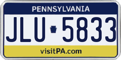 PA license plate JLU5833