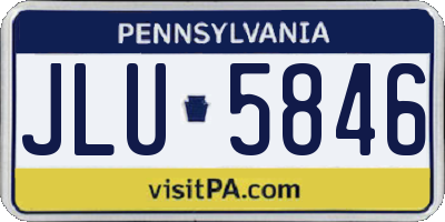 PA license plate JLU5846