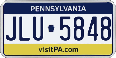PA license plate JLU5848