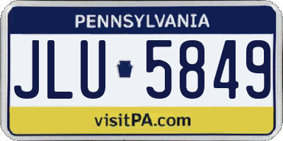 PA license plate JLU5849