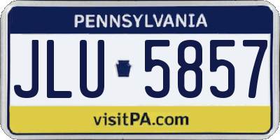 PA license plate JLU5857