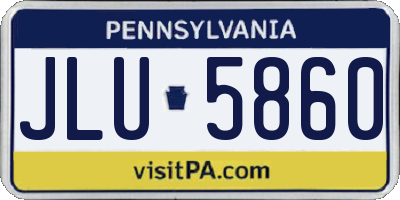 PA license plate JLU5860