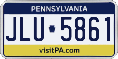 PA license plate JLU5861
