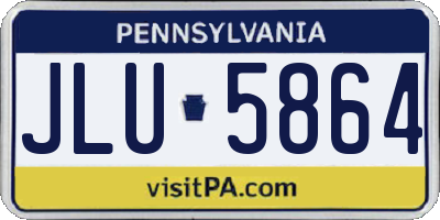 PA license plate JLU5864