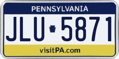 PA license plate JLU5871