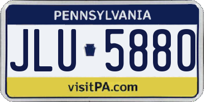 PA license plate JLU5880
