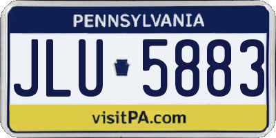 PA license plate JLU5883