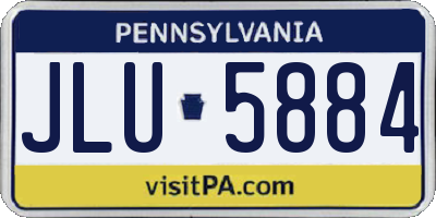 PA license plate JLU5884