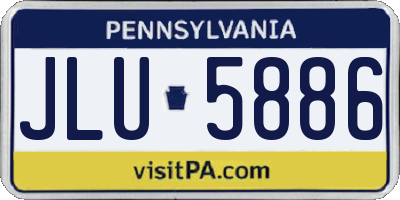 PA license plate JLU5886