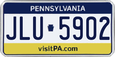 PA license plate JLU5902