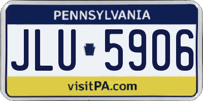 PA license plate JLU5906