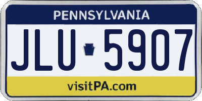 PA license plate JLU5907