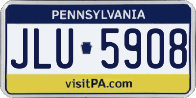 PA license plate JLU5908