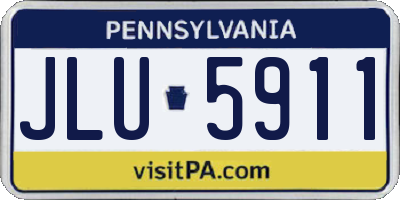 PA license plate JLU5911