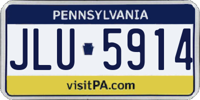 PA license plate JLU5914