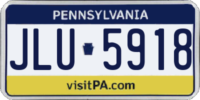 PA license plate JLU5918