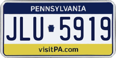 PA license plate JLU5919