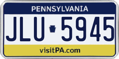 PA license plate JLU5945