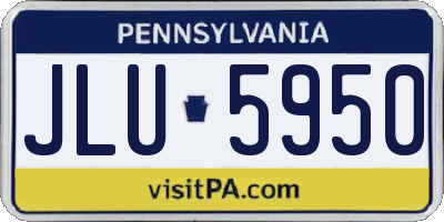 PA license plate JLU5950