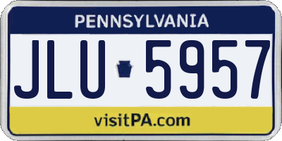 PA license plate JLU5957