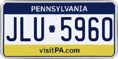 PA license plate JLU5960