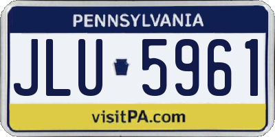 PA license plate JLU5961