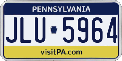 PA license plate JLU5964