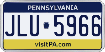 PA license plate JLU5966