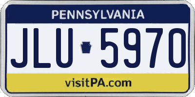 PA license plate JLU5970