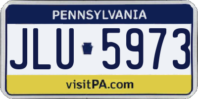 PA license plate JLU5973