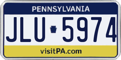 PA license plate JLU5974