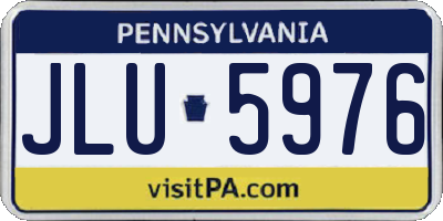 PA license plate JLU5976