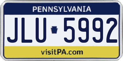 PA license plate JLU5992