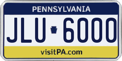 PA license plate JLU6000