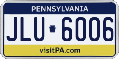 PA license plate JLU6006