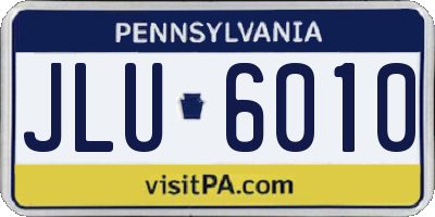 PA license plate JLU6010