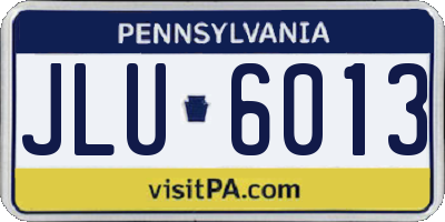 PA license plate JLU6013